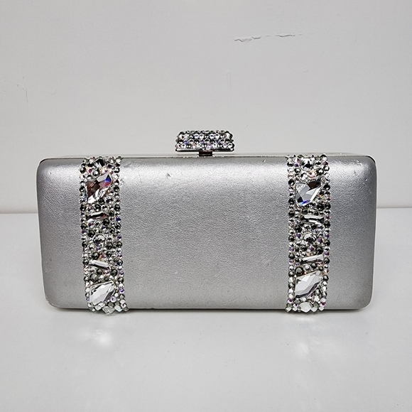 Jimmy Crystal New York evening bag, silver - Picture 1 of 10